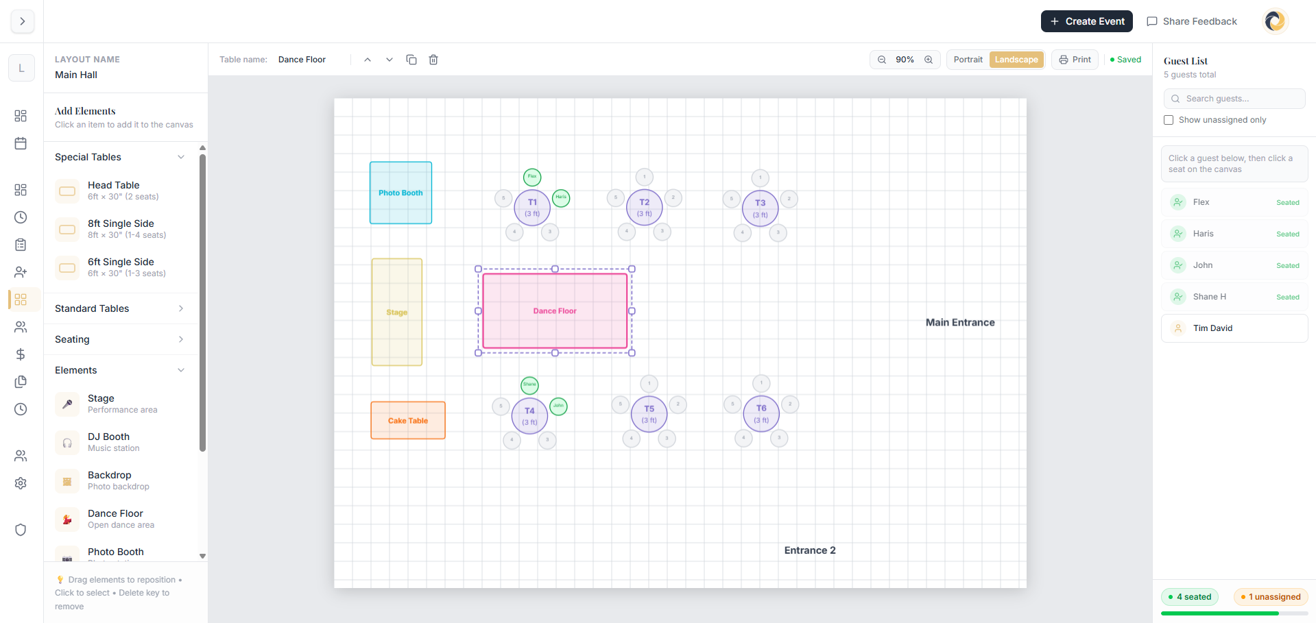 Floor Plan & Seating
