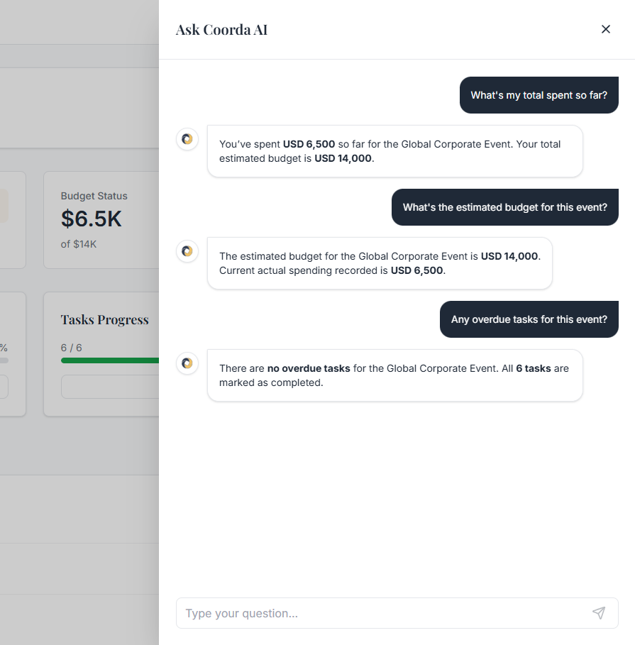 Ask Coorda AI Interface
